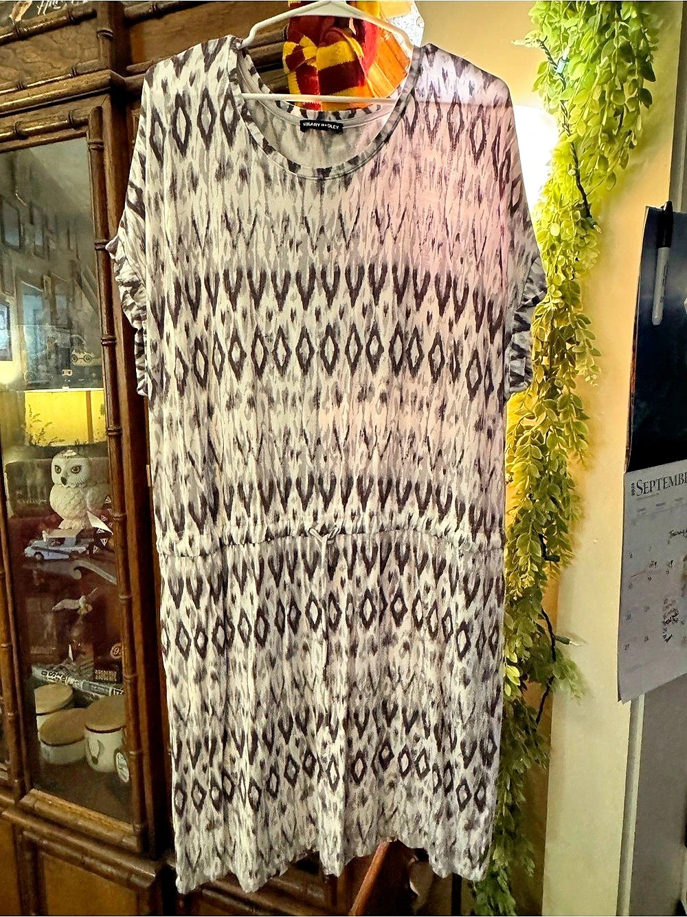 Hilary Radley Short Sleeve Drawstring Waist Dress Mini Dress